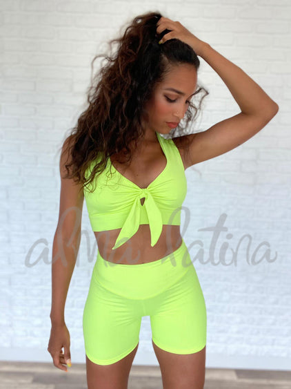 Short Frunce Amarillo Fluor