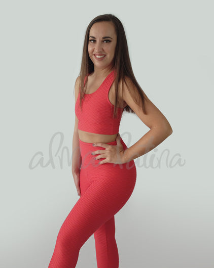 Red Brocade Leggings