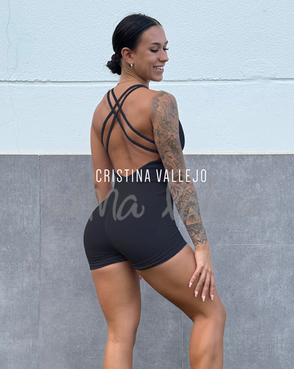 Black Sports Jumpsuit