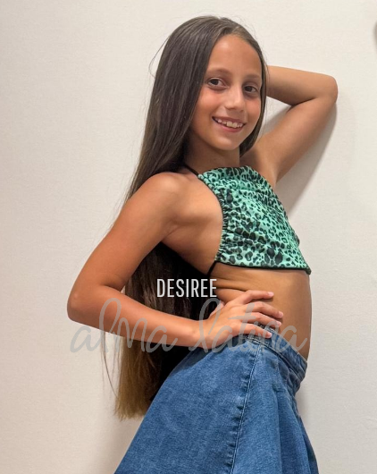 Colección madre e hija. Top Guajira leopardo verde