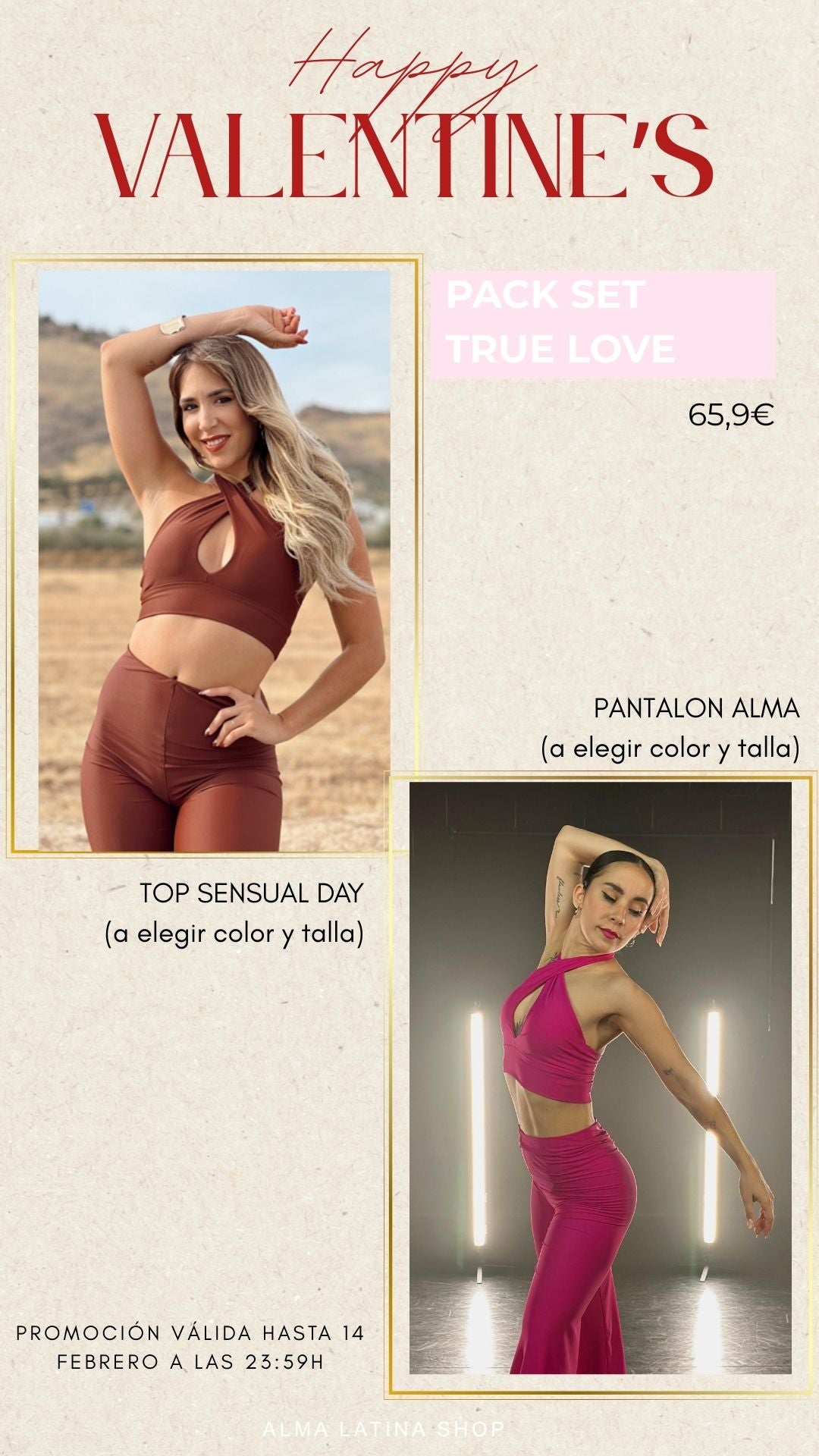 TRUE LOVE PACK. Top Sensual Day + Pantalon Alma