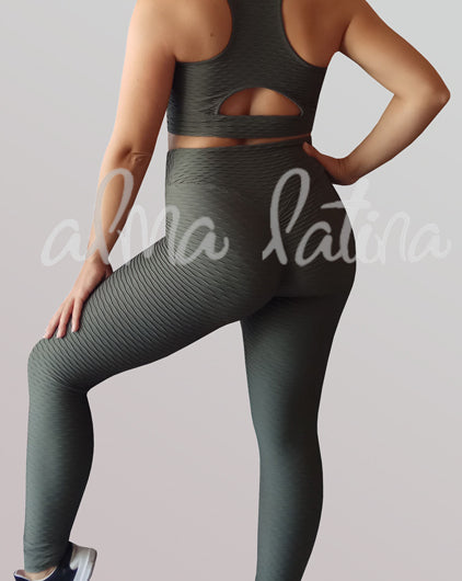 Leggings Brocado Verde Militar