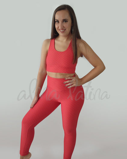 Red Brocade Leggings