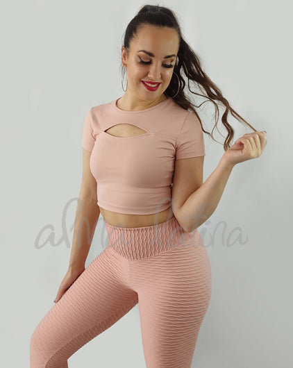 Leggings Brocado Rosa Nude