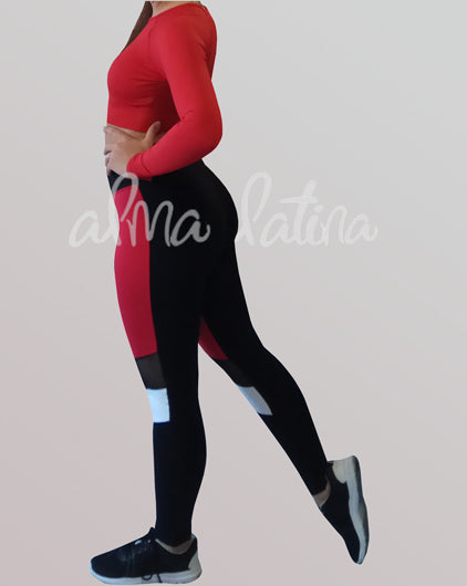 Leggings Rojo y negro