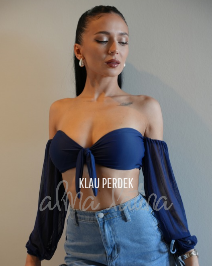 Top Aura Elegant Azul Marino