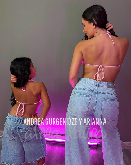 Colección madre e hija. Top Guajira rosa bebé.