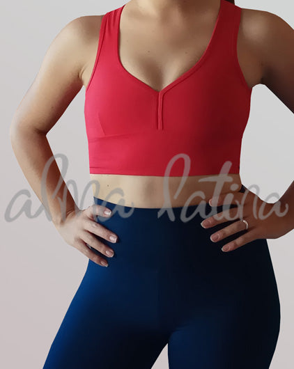 top-deportivo-rojo-ropa-de-baile-modelo-clasico