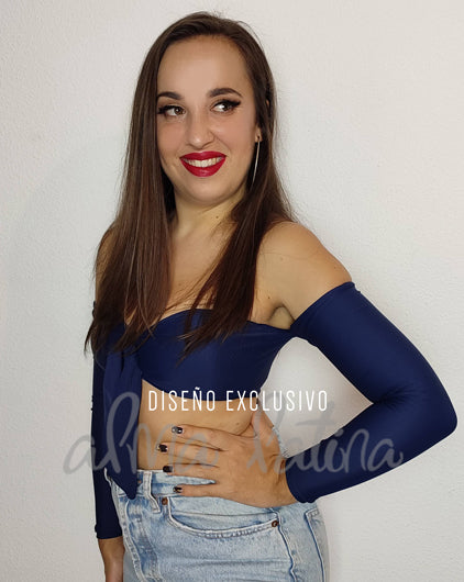 top-de-baile-azul-marino-aura-