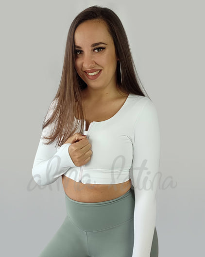 Top Blanco Cremallera Blanca
