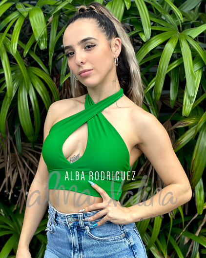 top-para-bailar-verde-sensual-day-victor-y-alba-bachata